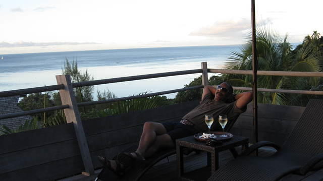 Relaxing at Legends on Moorea