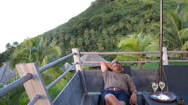 Relaxing at Legends on Moorea